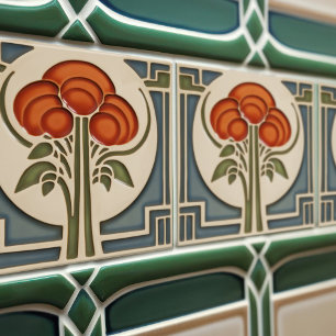 Azulejo Simetría floral de mediados de siglo Movimiento de