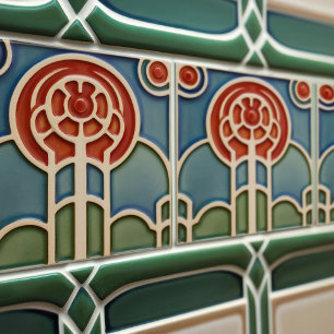 Azulejo Simetría floral de mediados de siglo Movimiento de