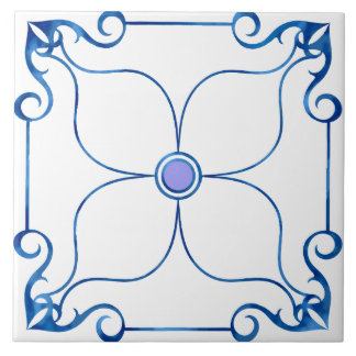 Azulejo Simetría floral mediterránea (Lilac)