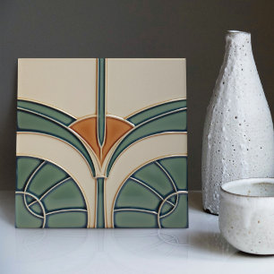 Azulejo Simetría Geométrica Abstracta de la Modernidad de 