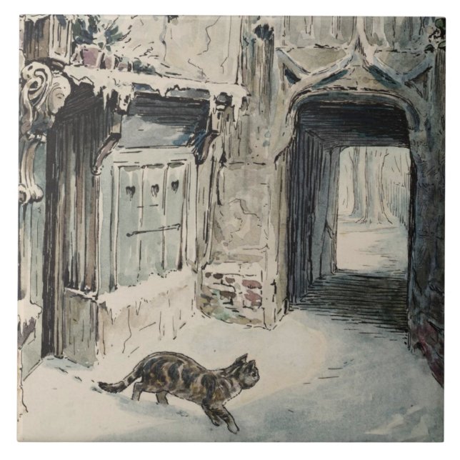 Azulejo Simpkin el gato sale (por Beatrix Potter) (Frente)