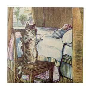 Azulejo Simpkin el gato sirve el té - Beatrix Potter