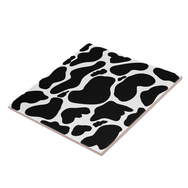 Azulejo Simple Black Cow Spots Animal (Lado)