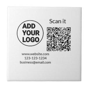 Azulejo Simple código qr minimalista agregar logo escanear