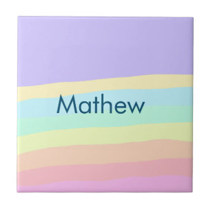 Azulejo simple letra inicial monograma añada su nombre