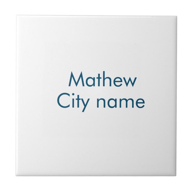 Azulejo simple letra inicial monograma añada su nombre (Frente)