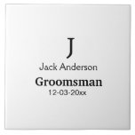 Azulejo SIMPLE MINIMAL añada tu nombre personalizado groom<br><div class="desc">diseño</div>