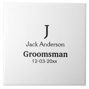 Azulejo SIMPLE MINIMAL añada tu nombre personalizado groom