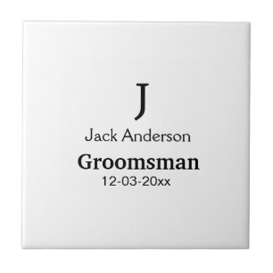 Azulejo SIMPLE MINIMAL añada tu nombre personalizado groom
