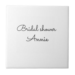 Azulejo simple minimal añade tu nombre texto ducha de novi
