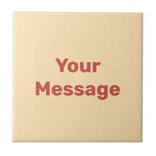Azulejo Simple Peach y Red Text Template Su mensaje