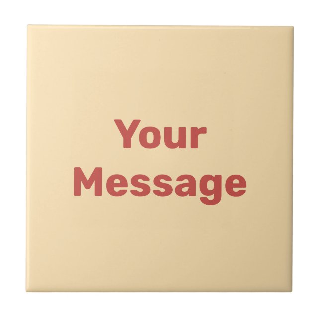 Azulejo Simple Peach y Red Text Template Su mensaje (Frente)