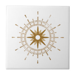 Azulejo Simple Starburst de oro Tile cerámico Celestial