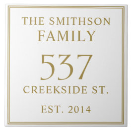 Azulejo Simple White Date Estableció La Placa De La Casa D