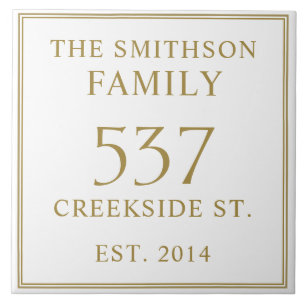 Azulejo Simple White Date Estableció La Placa De La Casa D