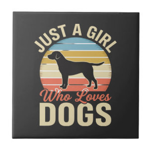 Azulejo Simplemente una chica que ama a los perros amante 