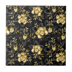 Azulejo Sin inconvenientes con las orquídeas de joyas