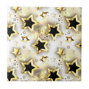 Azulejo Sin inconvenientes de luz con estrellas de oro