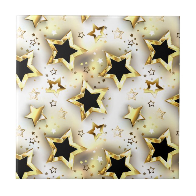 Azulejo Sin inconvenientes de luz con estrellas de oro (Frente)