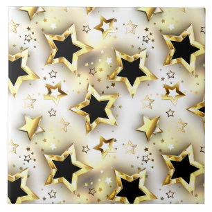 Azulejo Sin inconvenientes de luz con estrellas de oro