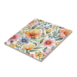 Azulejo Sinfonía de jardín de primavera - Pat de flores si