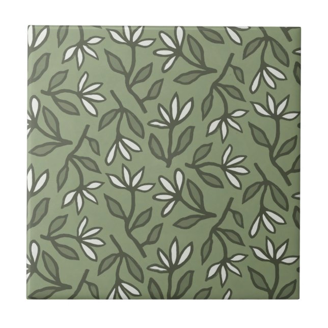 Azulejo Sinfonía floral bailarina Moss Green (Frente)