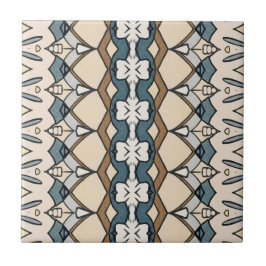 Azulejo Singular simétrica estilo beige y azul