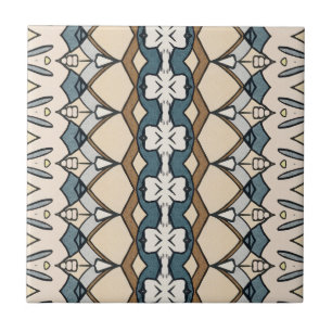 Azulejo Singular simétrica estilo beige y azul
