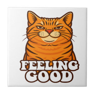 Azulejo Sintiéndose Bien Gato Genial
