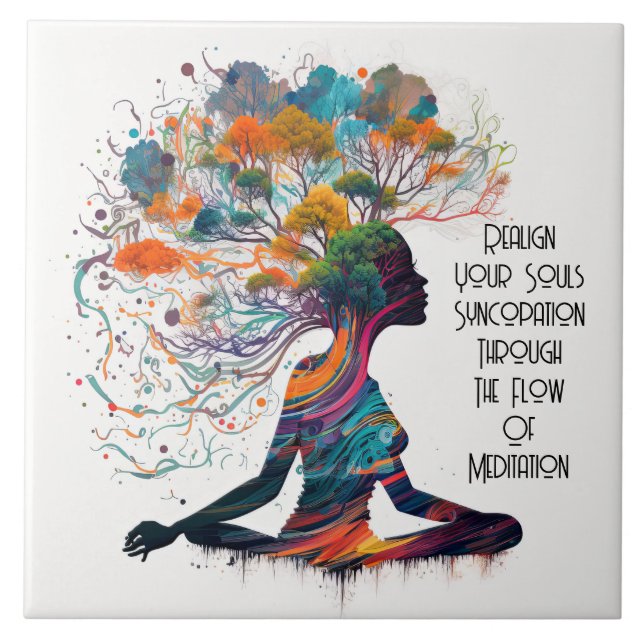 Azulejo Sintonización de mujeres inspiradas en mosaico cer (Frente)