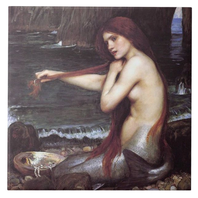 Azulejo Sirena de J W Waterhouse, 1901 (Frente)