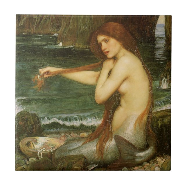 Azulejo Sirena de John William Waterhouse (Frente)