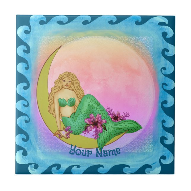 Azulejo Sirena de Luna de Lirio  (Frente)