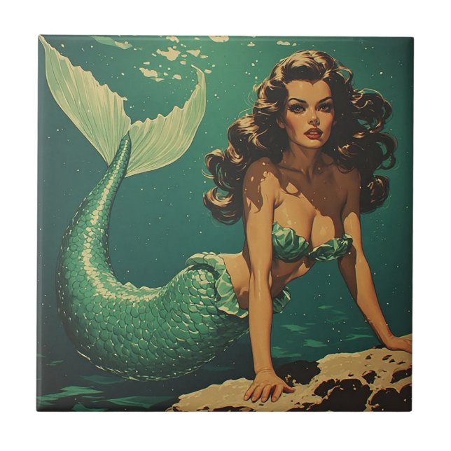 Azulejo Sirena del fondo (Frente)