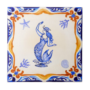 Azulejo Sirena mediterránea