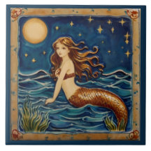 Sirena nocturna Mar Océano cuento de hadas Oscuro 