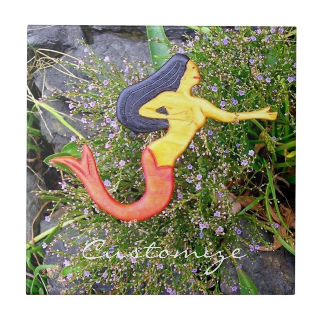 Azulejo sirena rojo-atada del sirena (Frente)