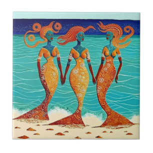Azulejo Sirenas Mosaico en Arenas Egipcias