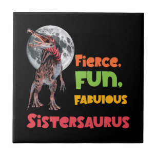 Azulejo Sistersaurus Squad de Diseño de Dinos Hermanas Emp