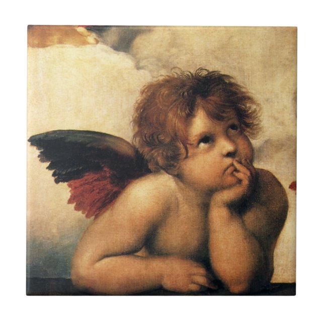 Azulejo Sistine Madonna Angels por Raphael Sanzio (Frente)
