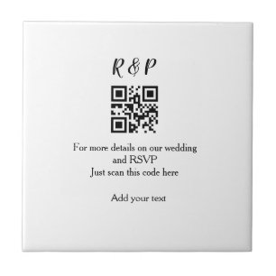 Azulejo sitio web de boda rsvp q r código agregar nombre t