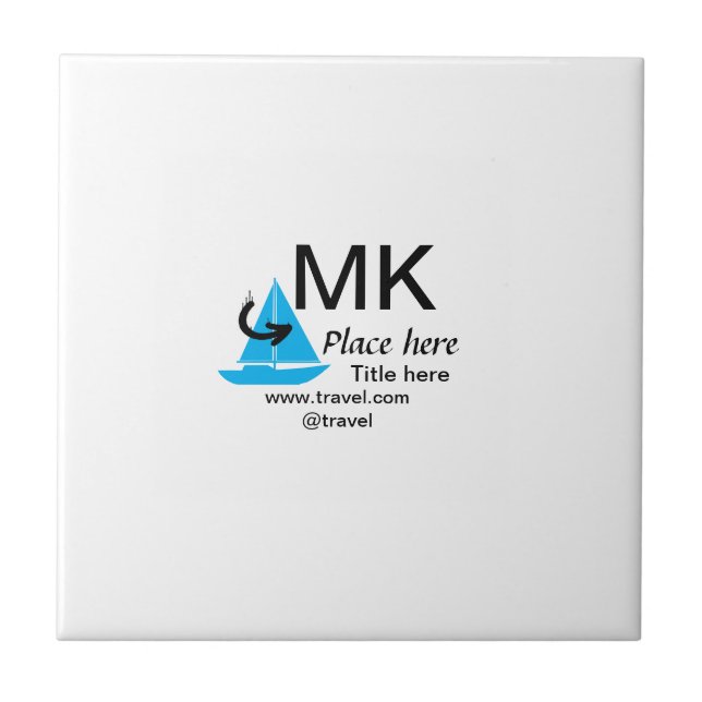 Azulejo Sitio web del blog de agente de viajes con flecha  (Frente)