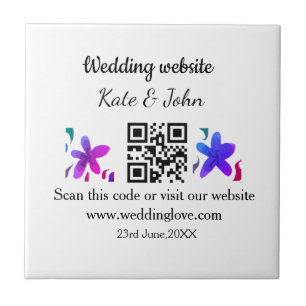 Azulejo Sitio web simple mínimo de boda Q código R añadir 