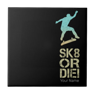 Azulejo ¡Sk8 O Muere! Olli Skater Vintage For Skateboarder