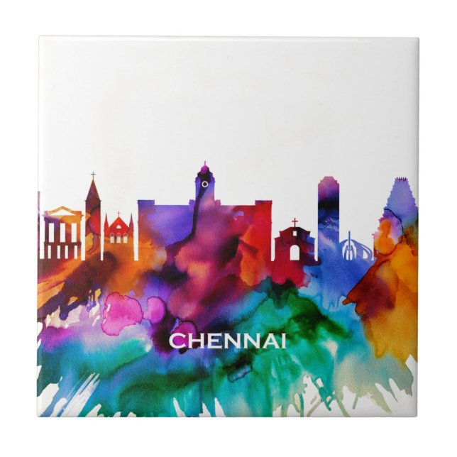 Azulejo Skyline Chennai (Frente)