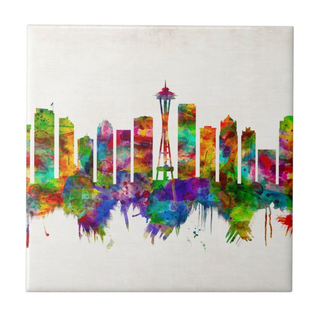 Azulejo Skyline Seattle Washington (Frente)