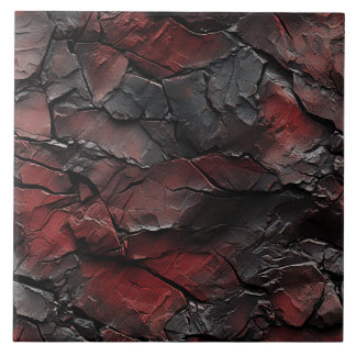Azulejo Slate texturizada en rojo y negro