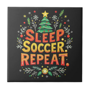 Azulejo Sleep Soccer Repetir el amor del árbol de Navidad