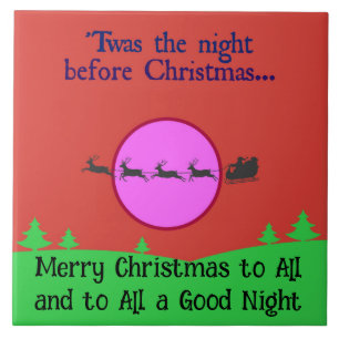 Azulejo Sleigh de Santa Claus cruzando el rojo rosa-morado