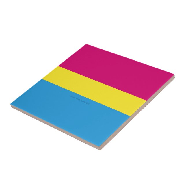 Azulejo SlipperyJoe bandera pansexual del orgullo amarillo (Lado)